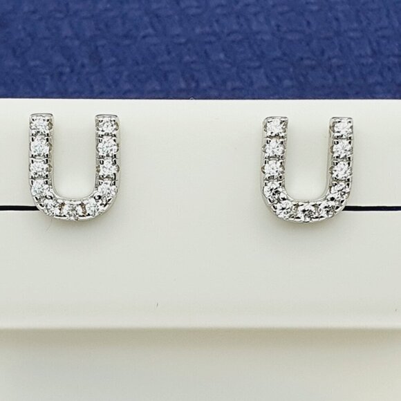 925 Sterling Silver CZ Stud Earrings for Women/Girl, US925P1083 - Picture 3 of 7